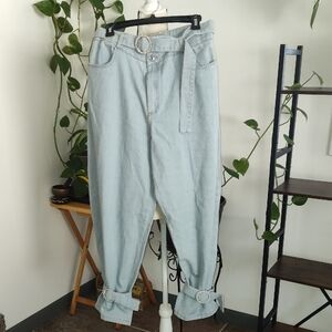 Light Blue Women's Jeans with Belt